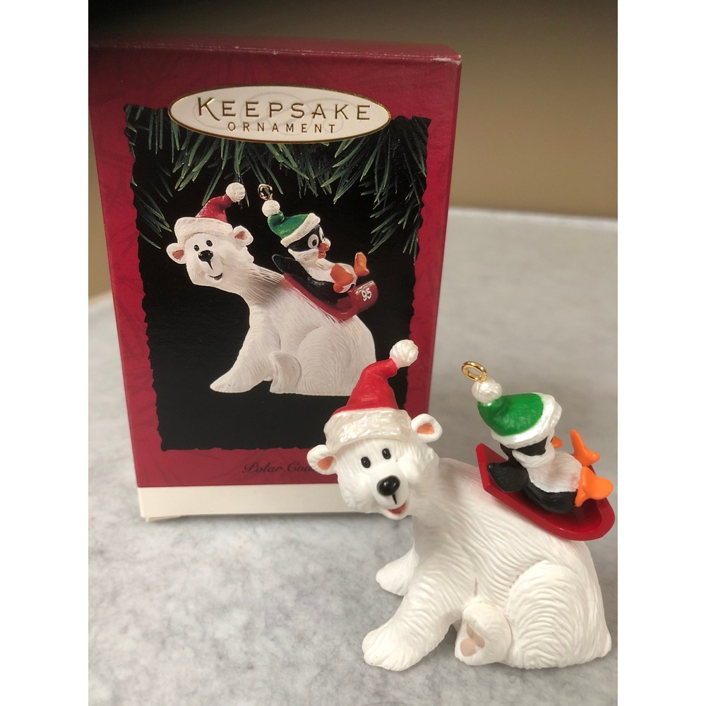 1995 Hallmark Keepsake Ornament Polar Coaster Polar Bear Penguin QX6117